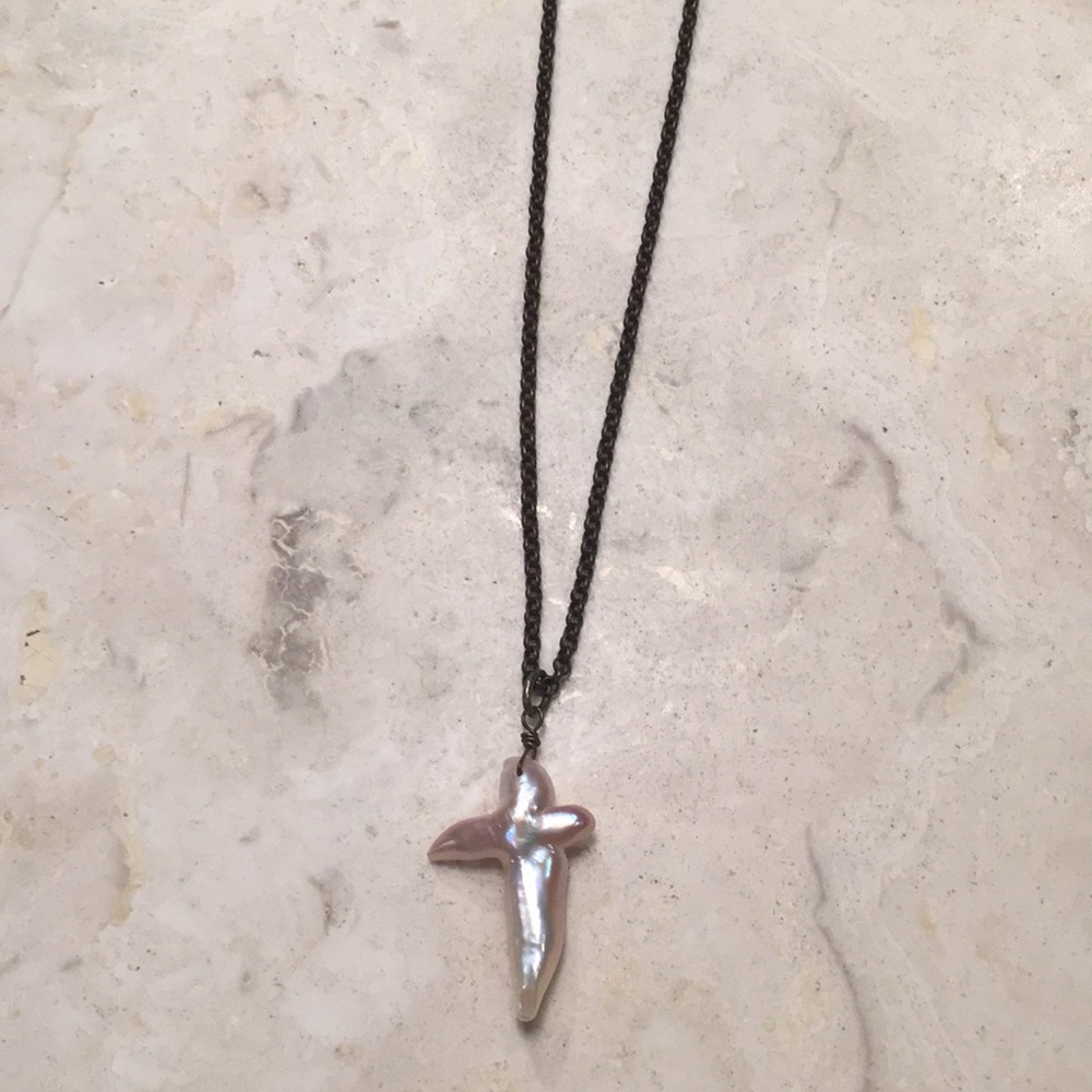 Pearl cross necklace